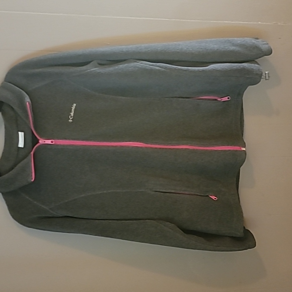 Womens Columbia fleece full-zip jacket size 1x gray